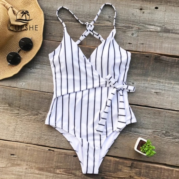 Stay Young Stripe One-piece Swimsuit - Picture 2 of 5